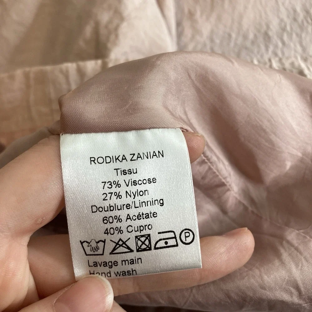 RODIKA ZANIAN Pink Mini Shift Dress 38/6 French‎ Modern Coquette Feminine Clean